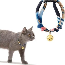 Necoichi Chirimen Cat Collar with Clover Bell